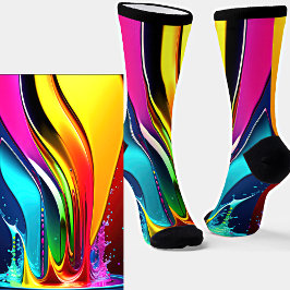 Chaussette Frottes de peinture Abstraites avec éclaboussure s