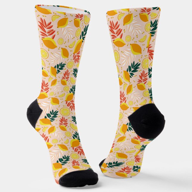 Chaussette Fruit de citron d'été frais (Angulaire)