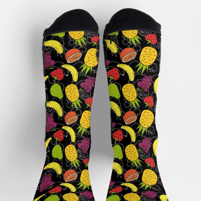 Chaussette Fruit motif transparent | motif de surface de frui (Haut)