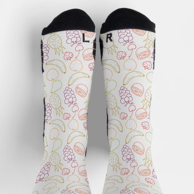 Chaussette Fruit motif transparent | motif de surface de frui (Haut)