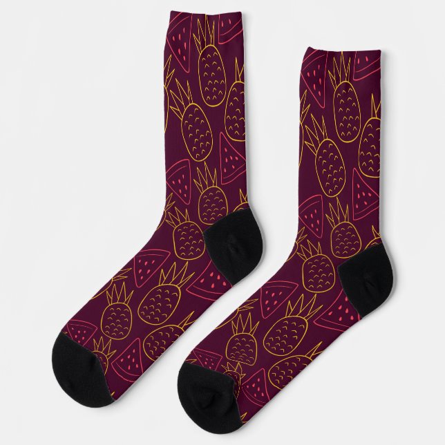 Chaussette Fruit motif transparent | motif de surface de frui (Gauche)