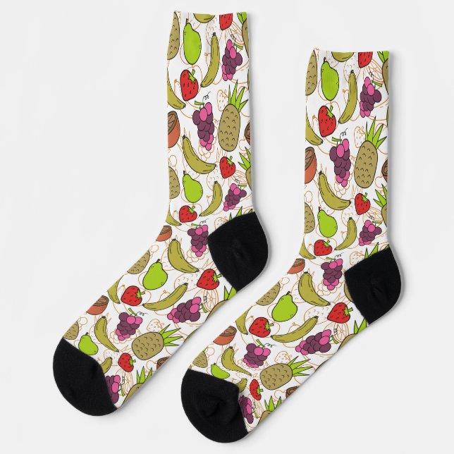 Chaussette Fruit motif transparent | motif de surface de frui (Gauche)