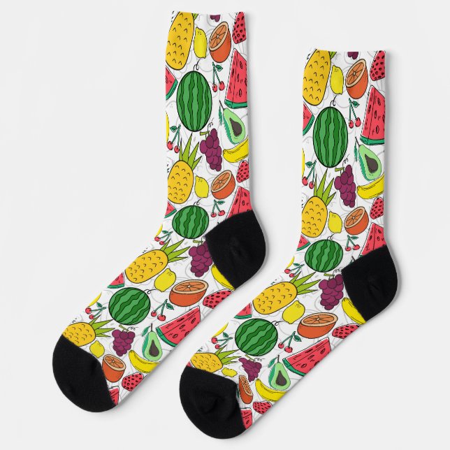 Chaussette Fruit motif transparent | motif de surface de frui (Gauche)