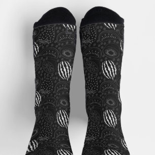 Chaussette Fruit sans couture motif noir et blanc Guerre trop