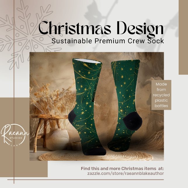 Chaussette Fun Christmas Design Sustainable Premium Crew Sock (Créateur téléchargé)