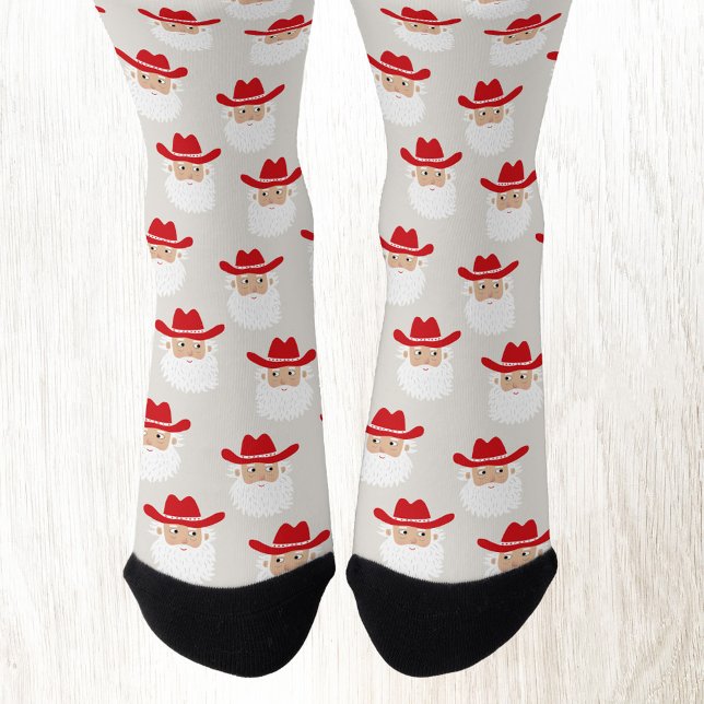 Chaussette Fun Cowboy Santa Claus Western Christmas (Fun Cowboy Santa Claus Western Holidays Christmas socks)