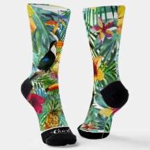 Fun Custom Tropical Floral avec Toucans