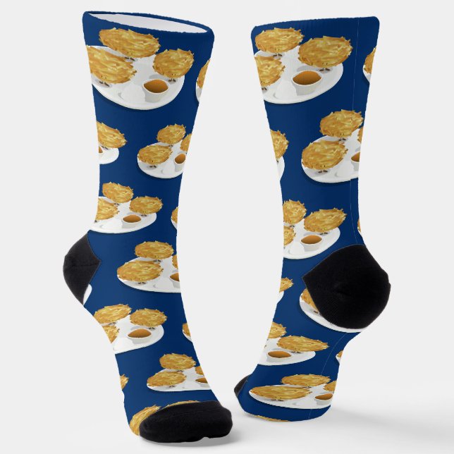 Chaussette Fun Food Smilkes Latkes Hanoukka (Angulaire)