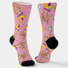 Chaussette Fun & Funny Rose Princesse Chaussettes Face