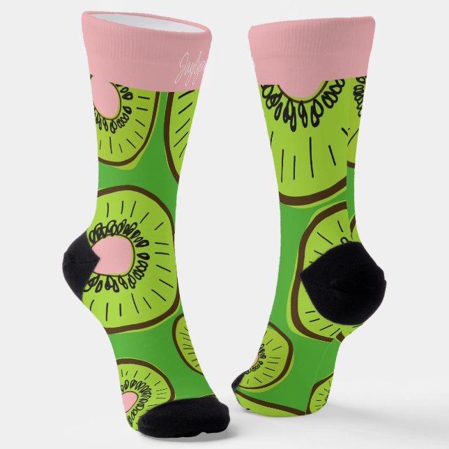 Chaussette Fun Kiwi Fruit Personnalisé (Angulaire)