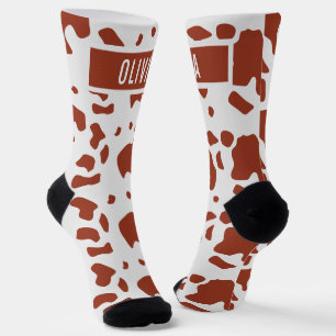 Chaussette Fun Nom personnalisé Ayrshire Cow Poster de animal
