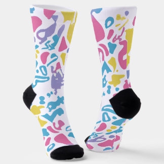 Chaussette Fun pastel coloré formes vibrantes