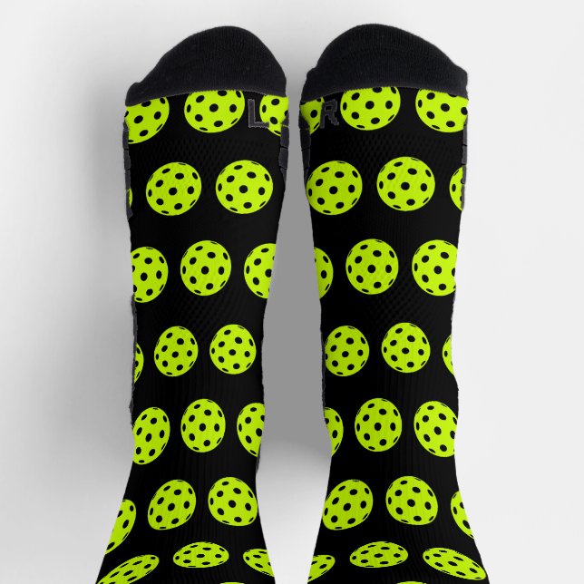 Chaussette Fun Pickleball Motif Jaune nouveauté (Haut)