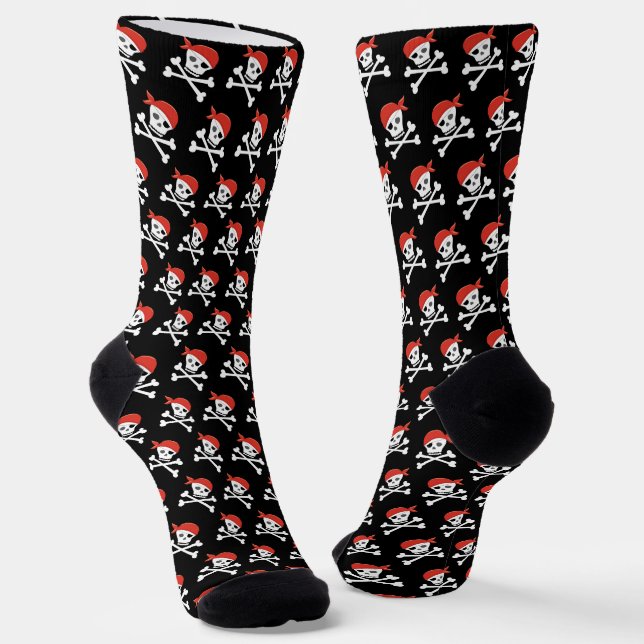 Chaussette Fun Skull and Crossbones Pattern Pirate (Angulaire)