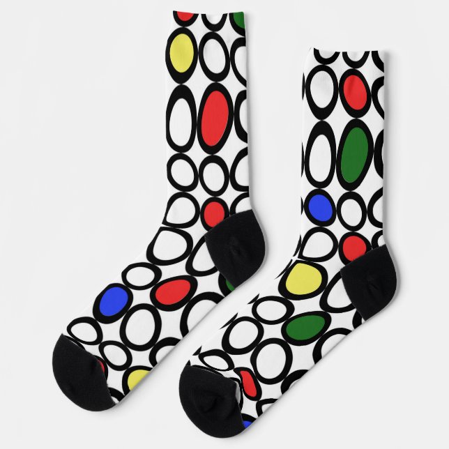 Chaussette Fun Wiggle Circles Art Crazy Chaussettes (Gauche)