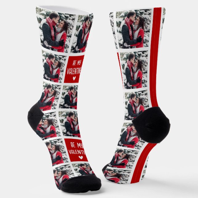 Chaussette Funky Be My Valentine Photo Grid (Angulaire)