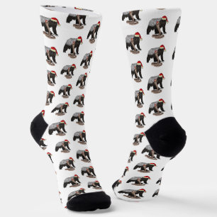 Chaussette Funky Honey Badger Cobra Snake Badass Noël
