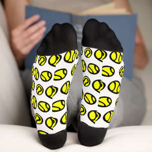 Chaussette Funky jaune balle de tennis imprimé équipe chausse