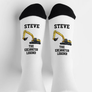 Chaussette Funny Excavator Legend Équipement Lourd Opérateur 
