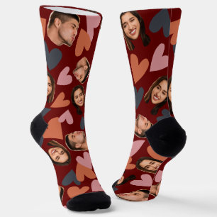 Chaussette Funny Kiss Me Fait Face À Cuple Romance Love Coeur