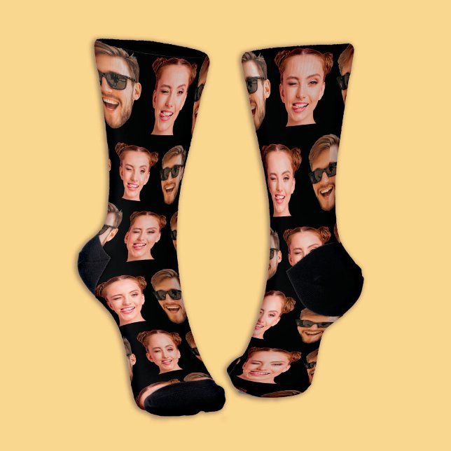 Chaussette Funny Personnalisé 2 Face Photo (Funny Personalized 2 Face Photo Socks
)