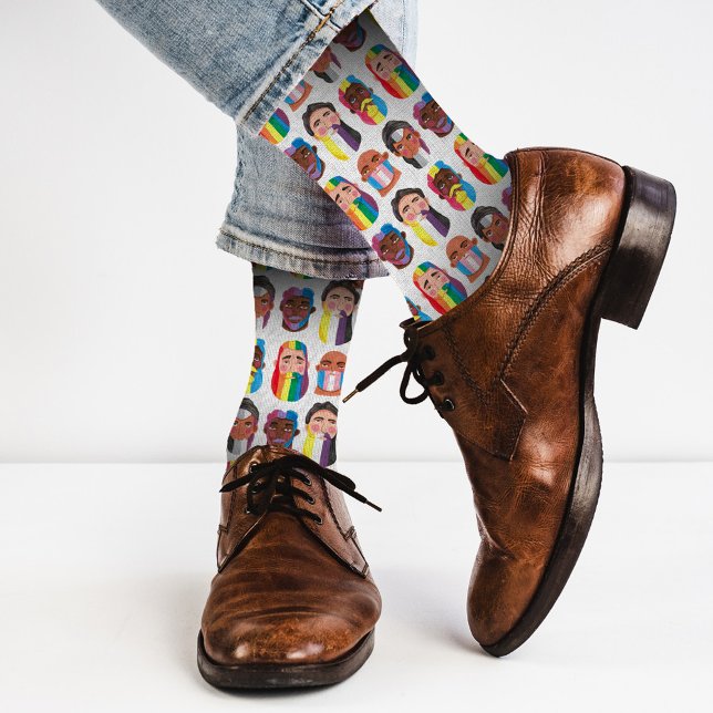 Chaussette Gay pride arc-en-ciel drapeaux de genre barbe homm (Créateur téléchargé)