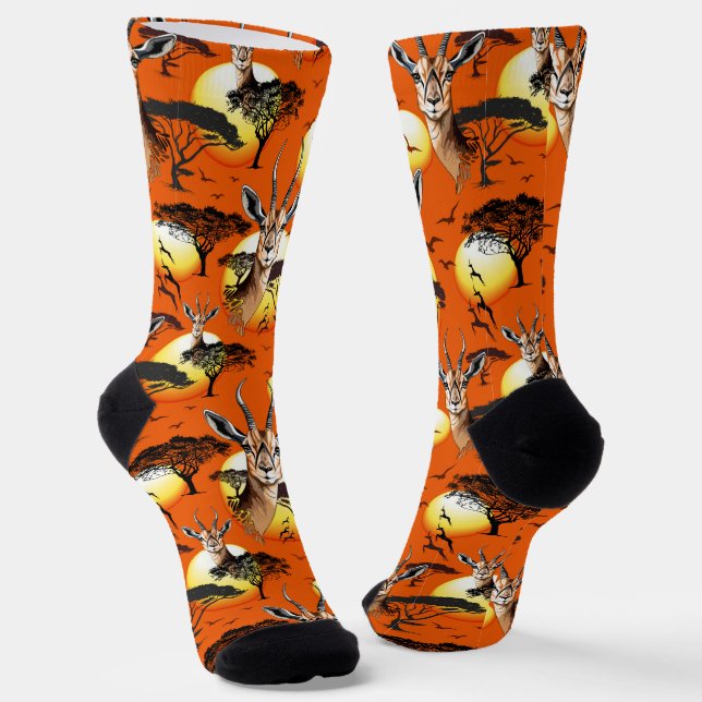 Chaussette Gazelle Antelope africaine animal sauvage (Angulaire)