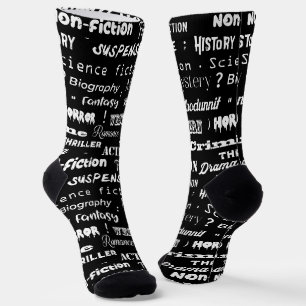 Chaussette Genres de livre Typographie ver de livre