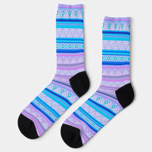 Chaussette geometric ethnic tribal pattern of American Indian (Gauche)