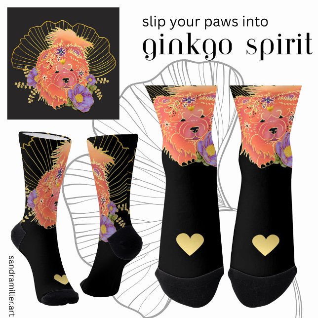 Chaussette GINKGO SPIRIT Chow dog (Créateur téléchargé)