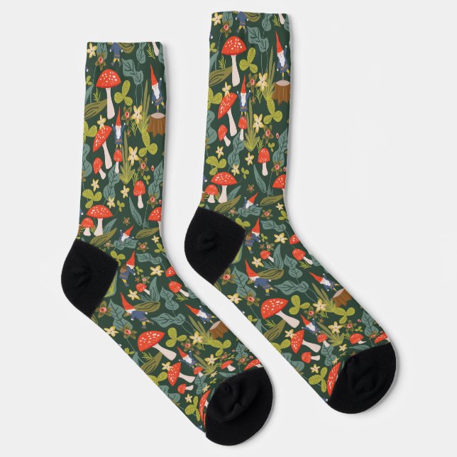 Chaussette Gnomes et champignons des bois (Droite)