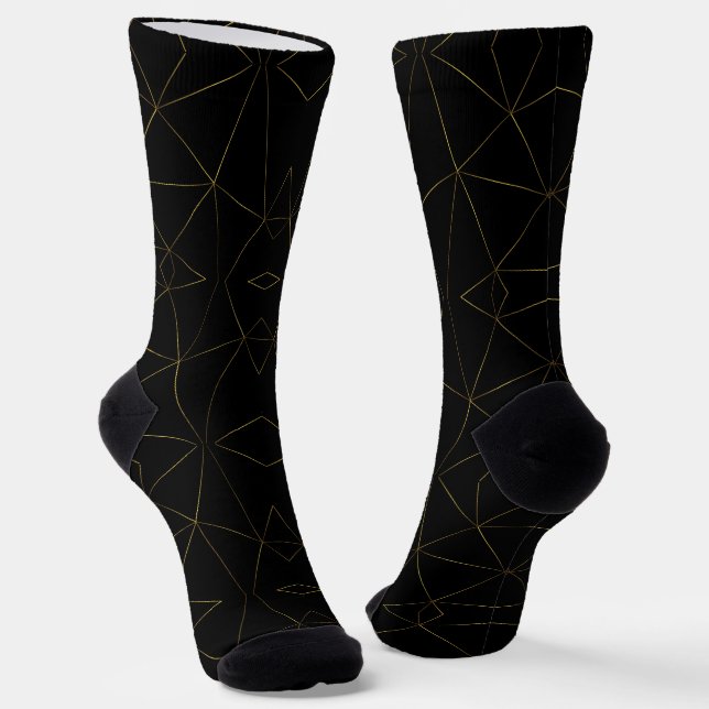 Chaussette Golden lines with black background  (Angulaire)