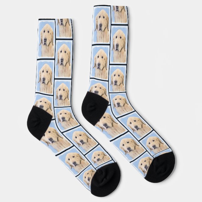 Chaussette Golden Retriever Painting mignon Original Chien Ar (Droite)