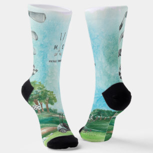 Chaussette Golf   Chaussettes à monogramme de golf à l'aquare