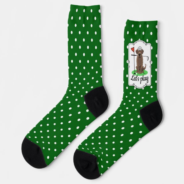 Chaussette Golf Chocolat Labrador Retriever Dog - Drôle migno (Gauche)