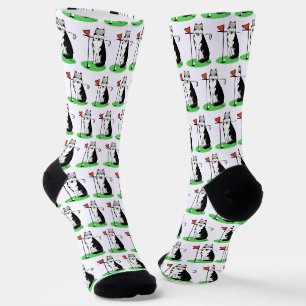 Chaussette Golf Sibérien Husky (noir) Chien Jouant Mal Drôle