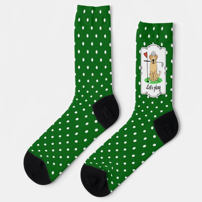 Chaussette Golf Yellow Lab Labrador Retriever Dog (jaune 3) (Gauche)