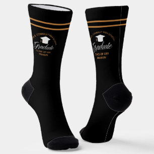 Chaussette Graduation 2025 Black Gold Custom Lycée