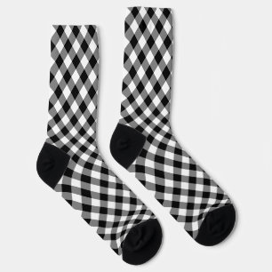 Chaussette Grand Diag noir et blanc. en vichy Chaussettes de 