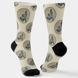 Chaussette Grande Dane Peinture Brindle Original Pet Dog Art