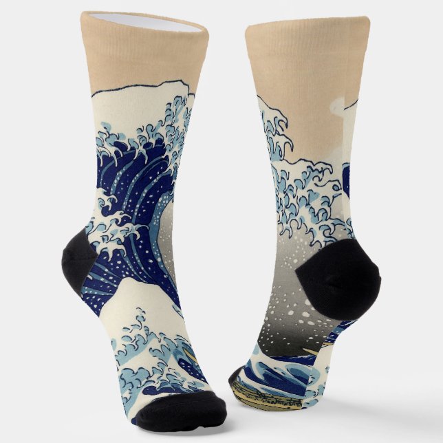 Chaussette Grande vague Kanagawa peinture japonaise (Angulaire)