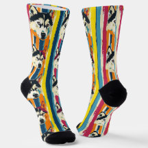 Grandes colorées Husky Motif