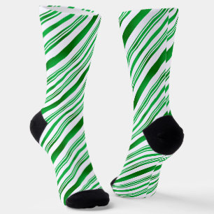 Chaussette Grandes Sucres de canne vert et blanc Moderne Élég