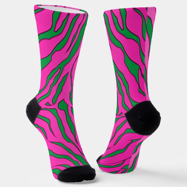 Chaussette Grandes Tiges Vertes Et Roses Poster de animal 2 (Angulaire)