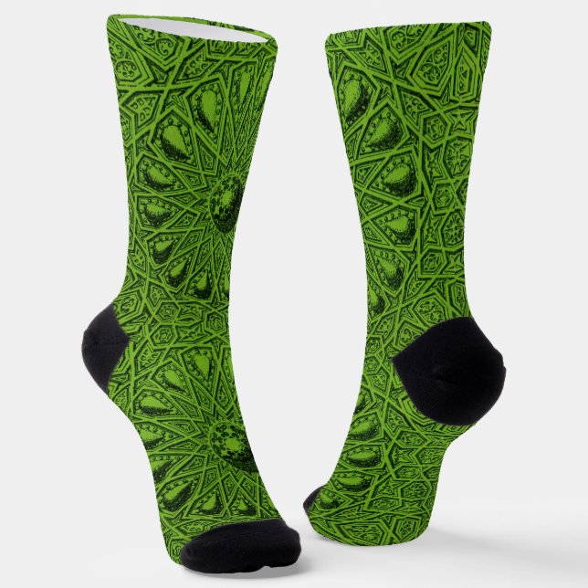Chaussette green abstract print (Angulaire)
