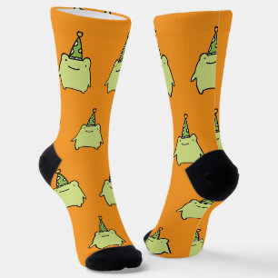 Chaussette Grenouille verte kawaii d'anniversaire - Motif de