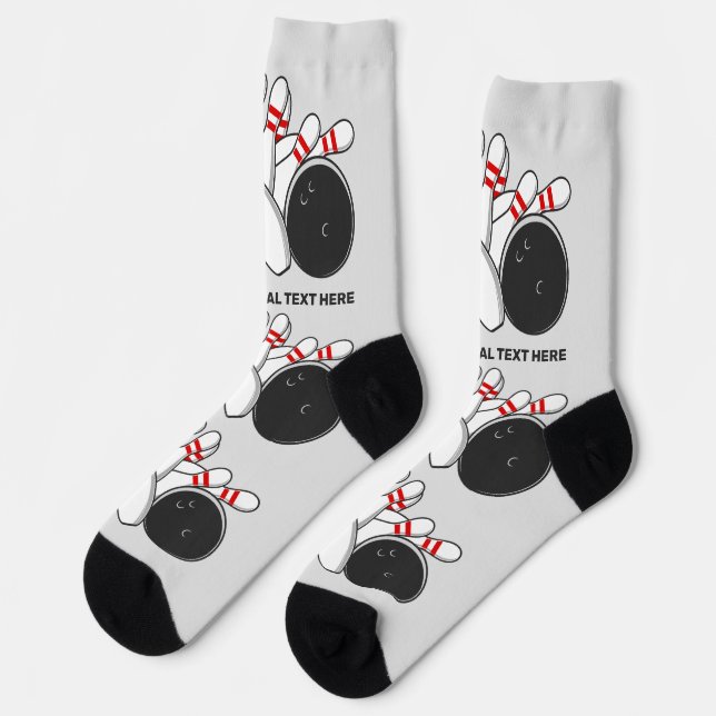 Chaussette Grève de bol de texte personnalisé (Gauche)