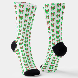 Chaussette Greyhound Lurcher Christmas Dog Bow Silhouette Wht
