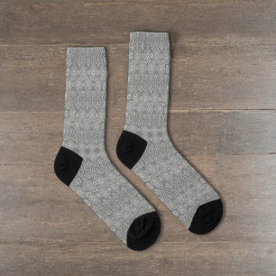 Chaussette Gris fibreux de graines de pieuvre textile à motif