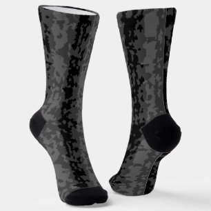 Chaussette Gris Noir Motif Abstrait Irrégulier Design